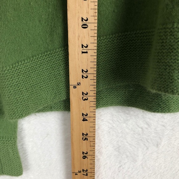 VTG CAROLE LITTLE Angora Lambs Wool Blend Shawl Collar Knit Sweater Sz M Green - Picture 6 of 8